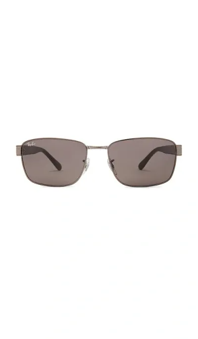 Ray Ban Rectangle Frame Sunglasses In Gray