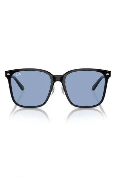 Ray Ban Slim Square 57mm Sunglasses In Black