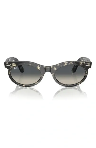 Ray Ban Wayfarer 53mm Oval Sunglasses In Gunmetal Tort