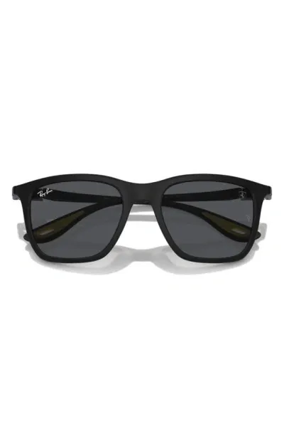 Ray Ban X Scuderia Ferrari 54mm Square Sunglasses In Matte Black