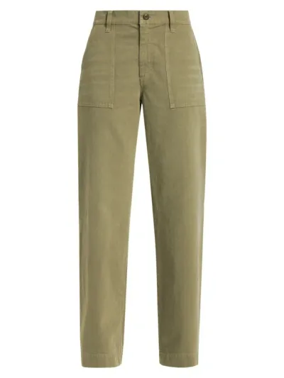 Re/done Women's Baker Wide-leg Cotton Pants In Bay Leaf