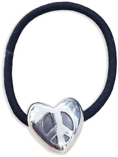 Readymade Heart-shaped Hair Tie In Black