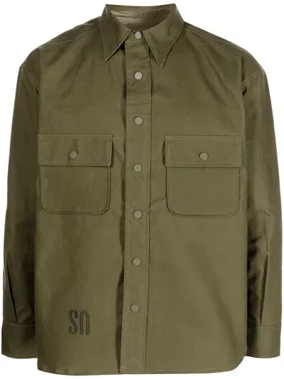 Readymade Logo-print Cargo Shirt In Green