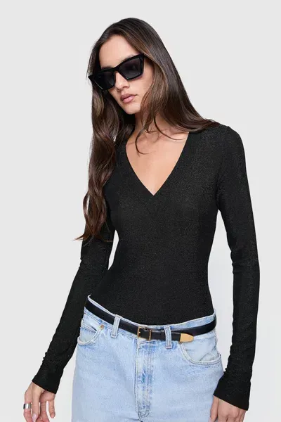 Rebecca Minkoff Alyssa Bodysuit Sweater In True Black