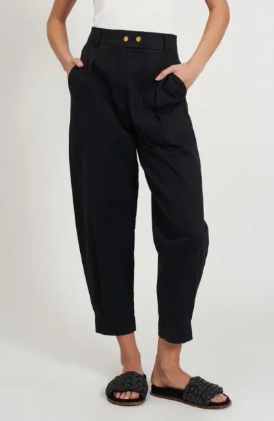 Rebecca Minkoff Houston Pleat Crop Utility Pants In True Black