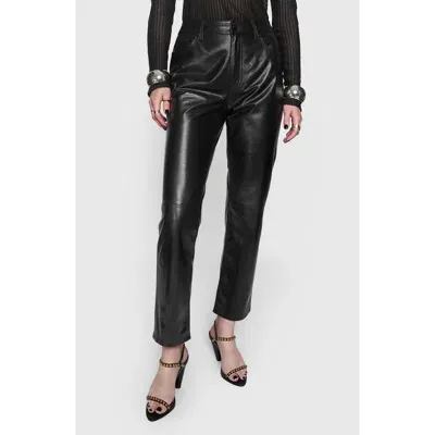 Rebecca Minkoff Kit Crop Leather Pants In True Black