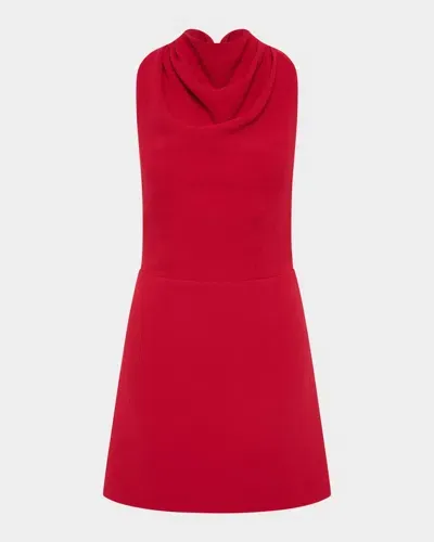 Rebecca Vallance Akari Cowl-neck Twist Back Mini Dress In Red