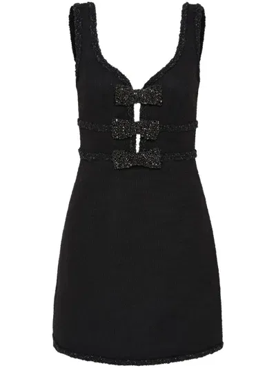 Rebecca Vallance Margo Bow Mini Dress In Black