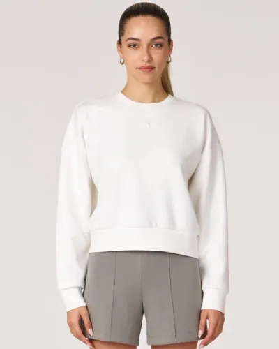 Rebody Active Essential Scuba Crewneck Sweatshirt In White