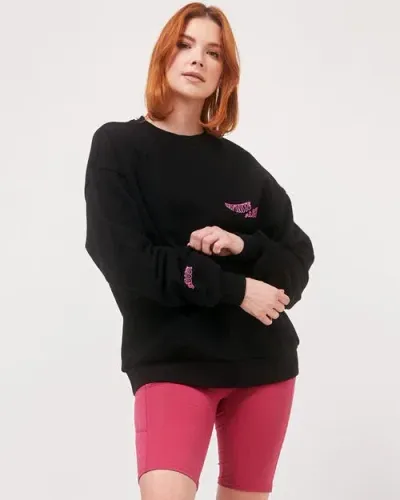 Rebody Active Infinite Passions Sweatshirt In Metropolis Black/fuschia