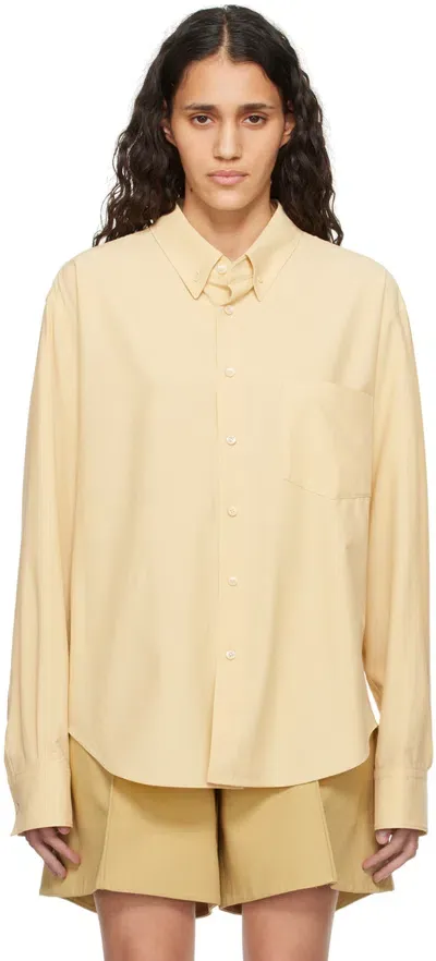 Recto Beige Loren Classic Shirt In Butter Beige