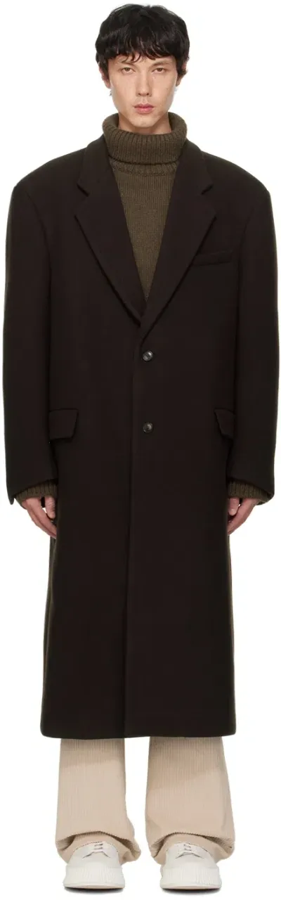 Recto Brown Office Coat In Dark Brown