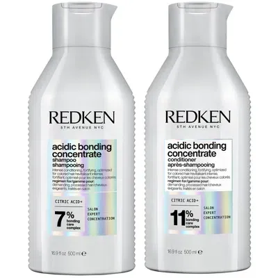 Redken Acidic Bonding Concentrate Shampoo And Conditioner 500ml Bond Repair Supersize Bundle In White