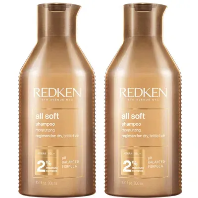 Redken All Soft Shampoo Duo (2 X 300ml) In White