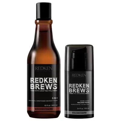 Redken Brews Men's Shampoo And Molding Paste Duo In White