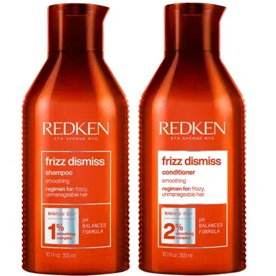 Redken Frizz Dismiss Shampoo And Conditioner Bundle For Smoothing Frizzy Hair In White