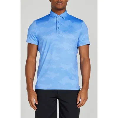 Redvanly Arundel Digital Cloud Print Performance Golf Polo In Bleu