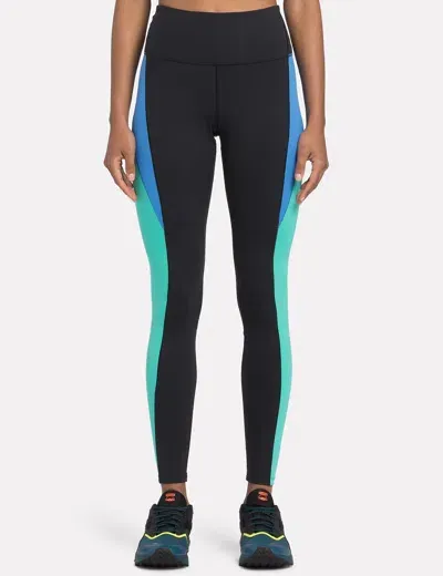 Reebok Lux High Waisted Colorblock Tights In Black