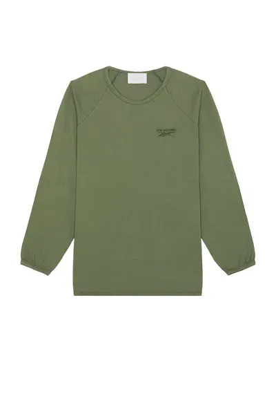 Reebok Hed Mayner Oversized Raglan Longsleeve T-shirt Army In Green