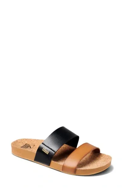 Reef Cushion Bounce Vista Slide Sandal In Black Duo