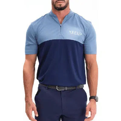 Reflo Tobol Modern Zip Performance Polo In Coronet Blue