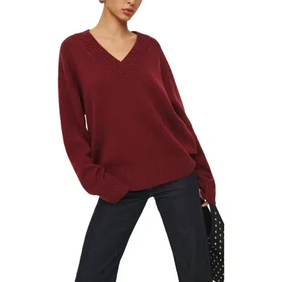 Reformation Jadey Oversize Cashmere Sweater In Chianti