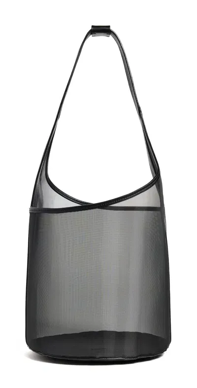 Reformation Medium Mesh Silvana Bucket Bag Black Mesh