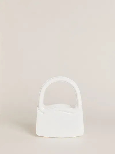 Reformation Mini Luciana Frame Handle In White Patent