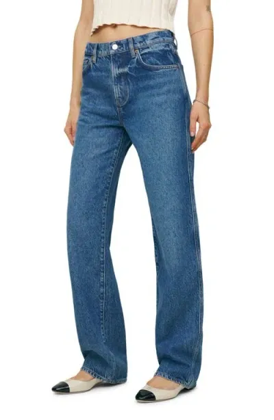 Reformation Val 90s Mid Rise Straight Jeans In Pelican