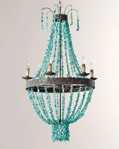 Regina Andrew Beaded Turquoise Chandelier