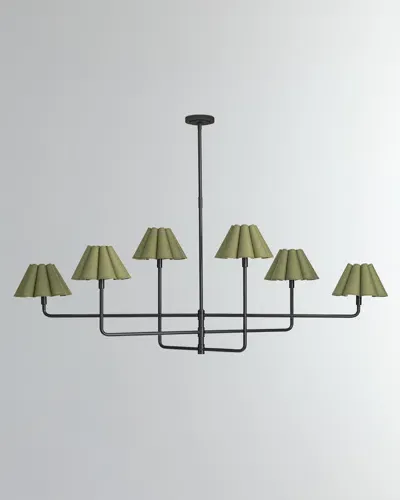 Regina Andrew Polly 6-light Blackened Brass Chandelier, 64" In Black/green