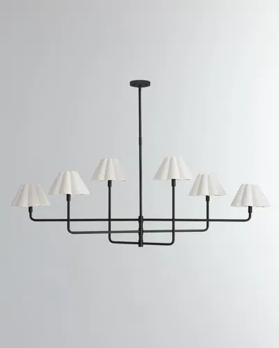 Regina Andrew Polly 6-light Blackened Brass Chandelier, 64" In Black/white