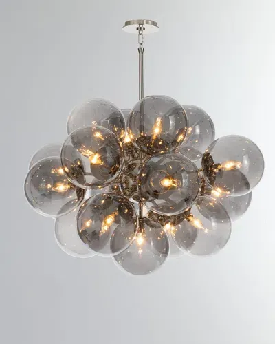 Regina Andrew Shine 34" 17-light Chandelier, Smoke Glass In Polished Nickel