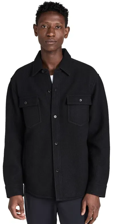 Reigning Champ Boiled Wool Warden Overshirt Black