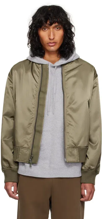 Reigning Champ Khaki Nylon Twill Crew Bomber Jacket In 305 Canteen