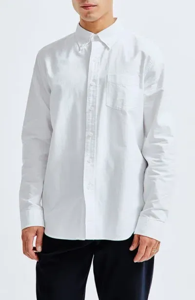 Reigning Champ Windsor Cotton Oxford Button-down Shirt In White