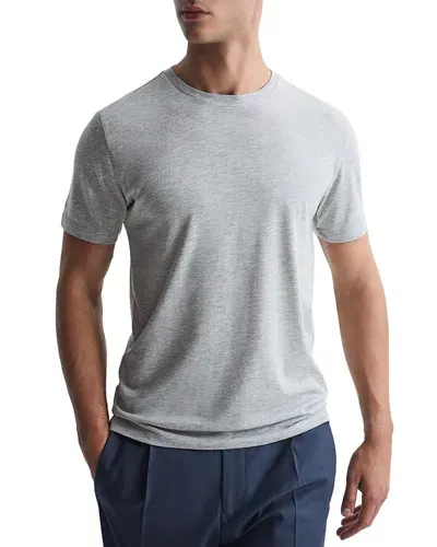 Reiss Mens Grey Marl Bless Crewneck Cotton-jersey T-shirt