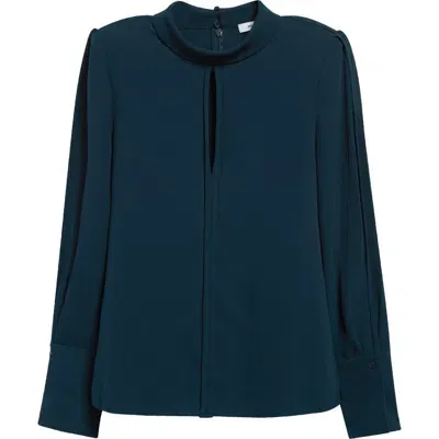 Reiss Cherry Keyhole Top In Dark Teal