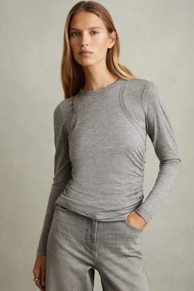 Reiss Grey Layered Long-sleeve Top