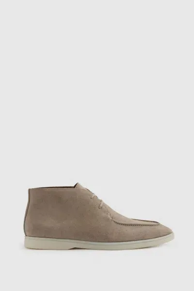 Reiss Light Stone Suede Chukka Boots