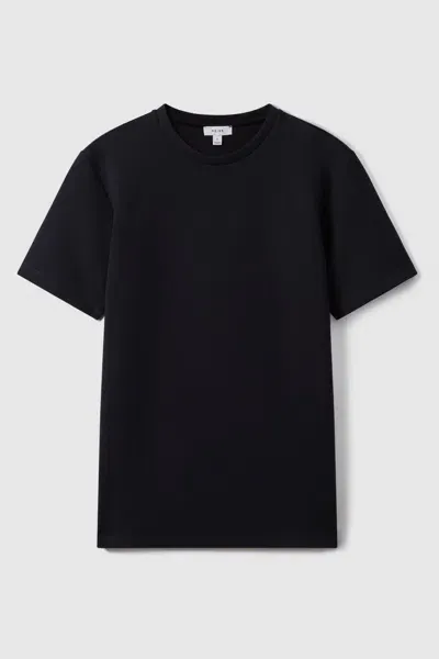 Reiss Navy Interlock Jersey Crew Neck T-shirt