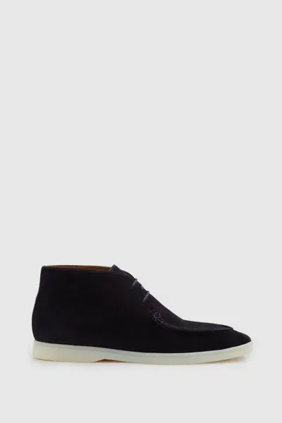 Reiss Navy Suede Chukka Boots