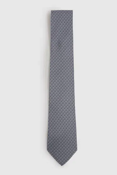 Reiss Navy Orta Silk Chain Pattern Tie