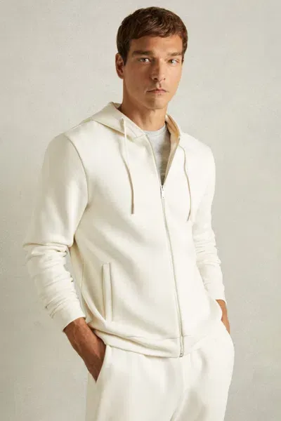 Reiss Fabien Hooded Pullover In Off White