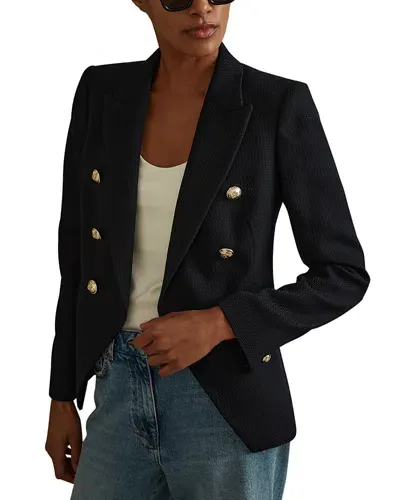 Reiss Petite Tally Double Breasted Jacket In Navy