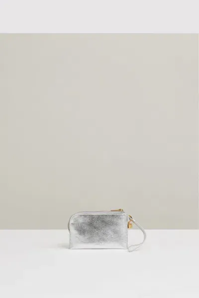 Reiss Silver Gloria Leather Coin Purse