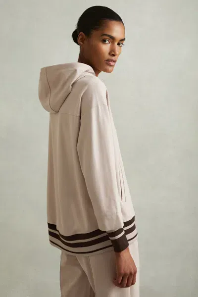 Reiss Stone Drawstring Jersey Hoodie