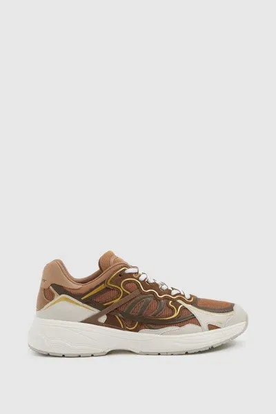 Reiss Tobacco Volt Nubuck And Mesh Trainers