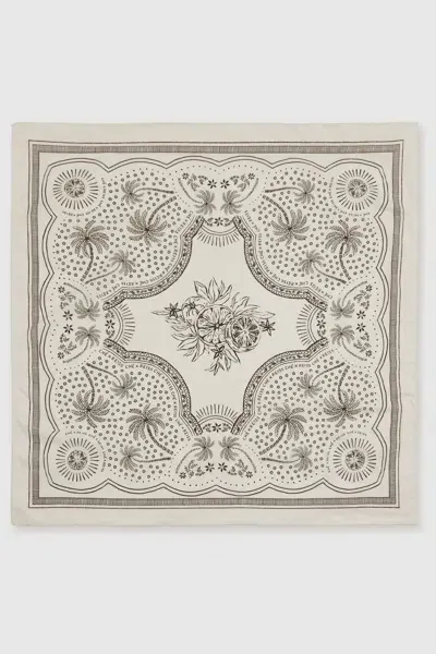 Reiss Venice - Champagne/brown Venice Ché Cotton Paisley Print Bandana