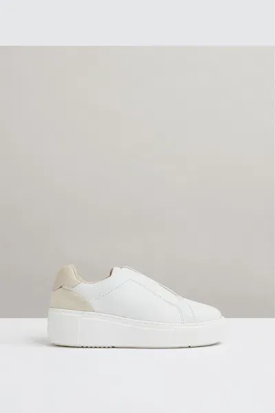 Reiss White Leather Slip-on Trainers